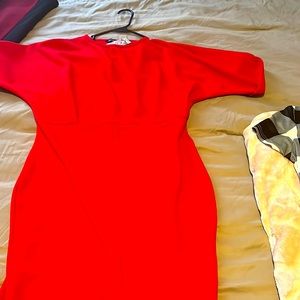 Red dress with slit in the front